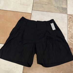 Anthropologie Black Pleated Tailored Women's Shorts